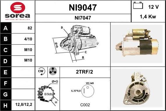 SNRA NI9047 - Стартер autosila-amz.com