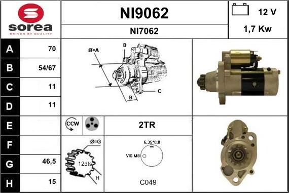 SNRA NI9062 - Стартер autosila-amz.com