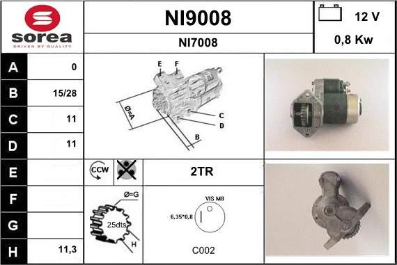 SNRA NI9008 - Стартер autosila-amz.com