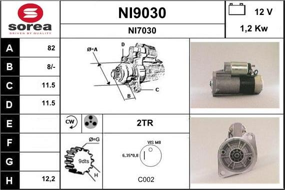 SNRA NI9030 - Стартер autosila-amz.com