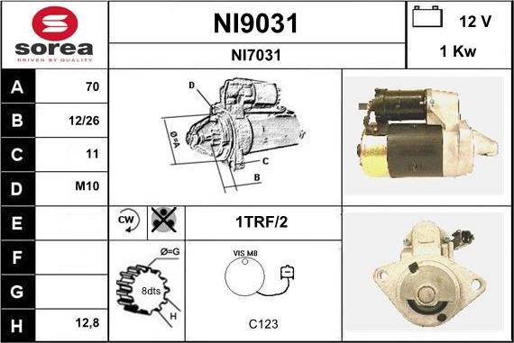 SNRA NI9031 - Стартер autosila-amz.com