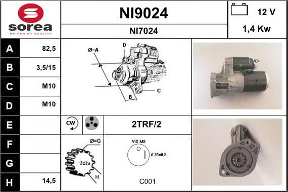 SNRA NI9024 - Стартер autosila-amz.com