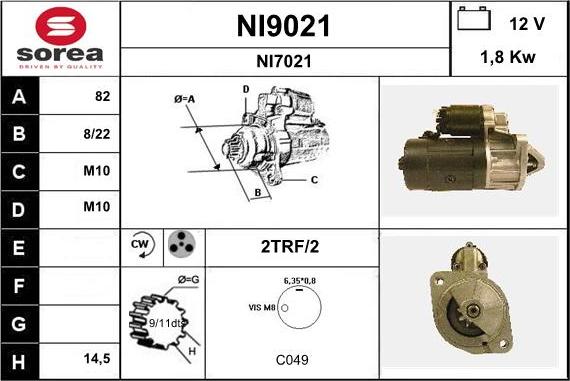 SNRA NI9021 - Стартер autosila-amz.com