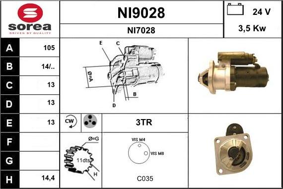 SNRA NI9028 - Стартер autosila-amz.com