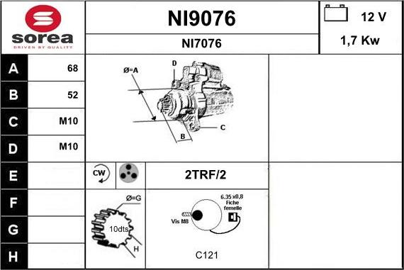 SNRA NI9076 - Стартер autosila-amz.com