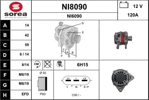 SNRA NI8090 - Генератор autosila-amz.com