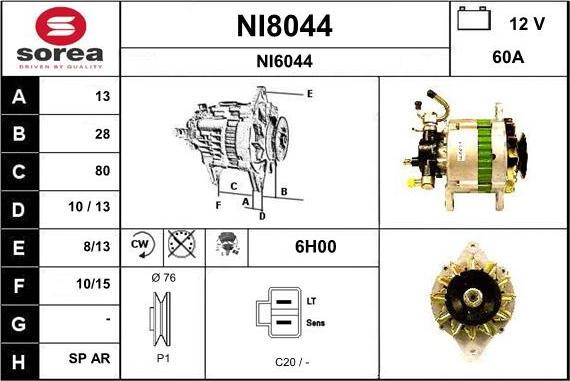 SNRA NI8044 - Генератор autosila-amz.com