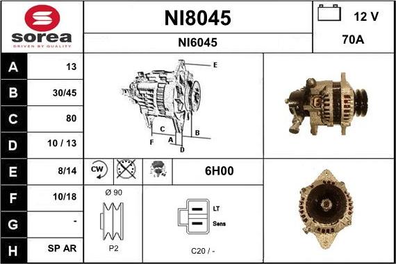 SNRA NI8045 - Генератор autosila-amz.com