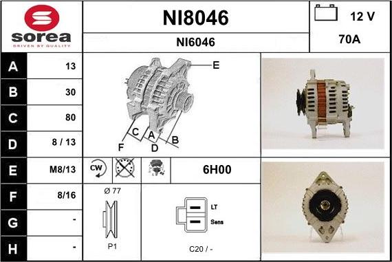 SNRA NI8046 - Генератор autosila-amz.com