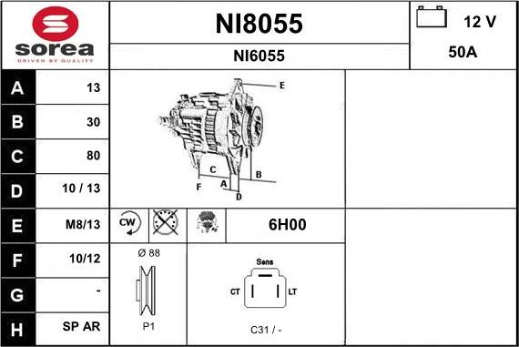 SNRA NI8055 - Генератор autosila-amz.com
