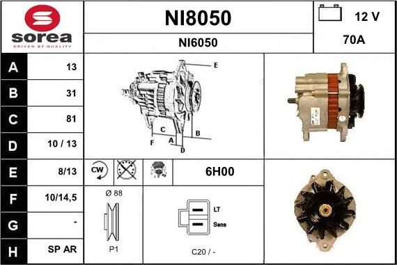 SNRA NI8050 - Генератор autosila-amz.com