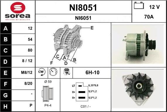 SNRA NI8051 - Генератор autosila-amz.com