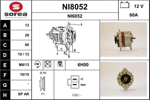 SNRA NI8052 - Генератор autosila-amz.com