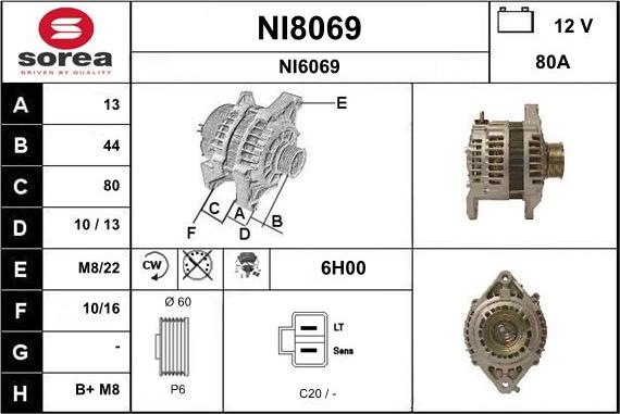 SNRA NI8069 - Генератор autosila-amz.com