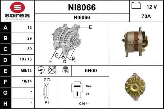SNRA NI8066 - Генератор autosila-amz.com