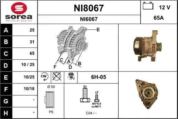 SNRA NI8067 - Генератор autosila-amz.com