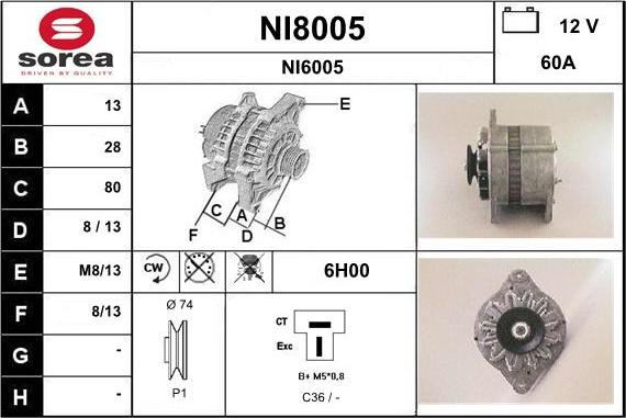 SNRA NI8005 - Генератор autosila-amz.com