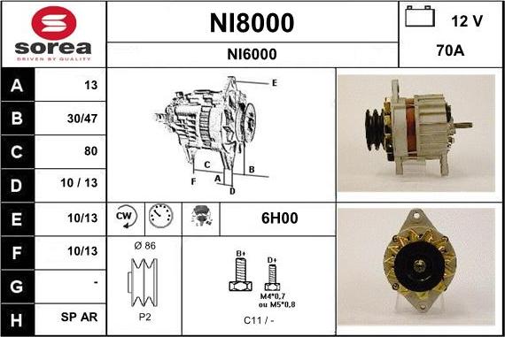 SNRA NI8000 - Генератор autosila-amz.com