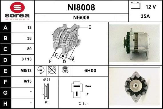 SNRA NI8008 - Генератор autosila-amz.com