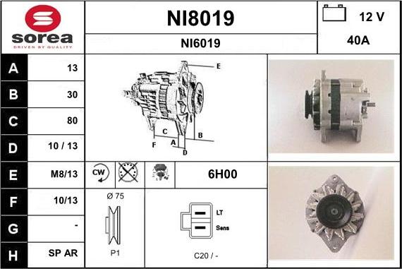 SNRA NI8019 - Генератор autosila-amz.com