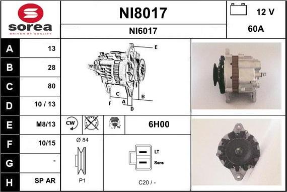 SNRA NI8017 - Генератор autosila-amz.com