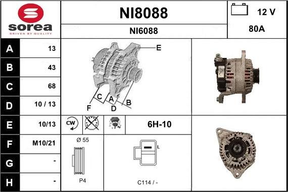 SNRA NI8088 - Генератор autosila-amz.com