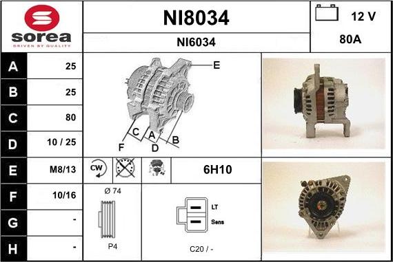 SNRA NI8034 - Генератор autosila-amz.com