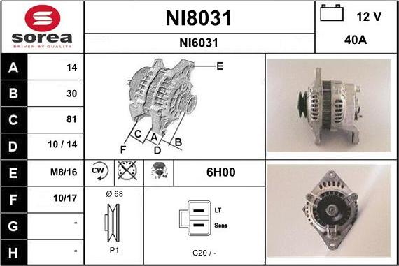 SNRA NI8031 - Генератор autosila-amz.com