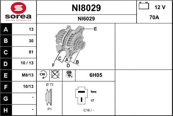SNRA NI8029 - Генератор autosila-amz.com