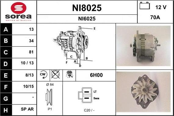 SNRA NI8025 - Генератор autosila-amz.com