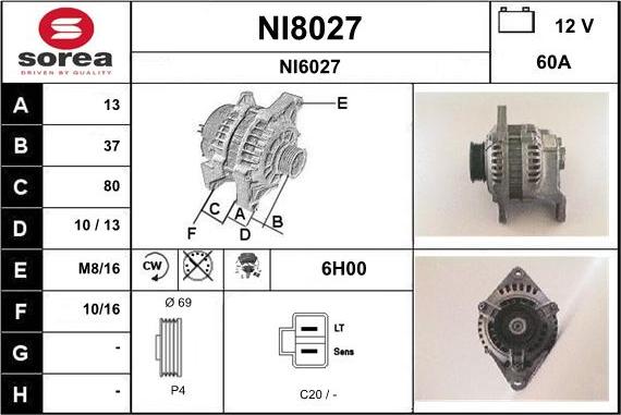 SNRA NI8027 - Генератор autosila-amz.com