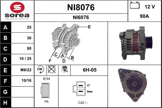 SNRA NI8076 - Генератор autosila-amz.com