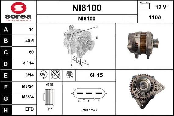 SNRA NI8100 - Генератор autosila-amz.com