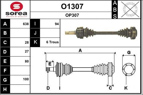 SNRA O1307 - Приводной вал autosila-amz.com