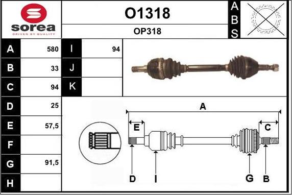 SNRA O1318 - Приводной вал autosila-amz.com