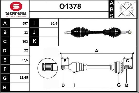 SNRA O1378 - Приводной вал autosila-amz.com