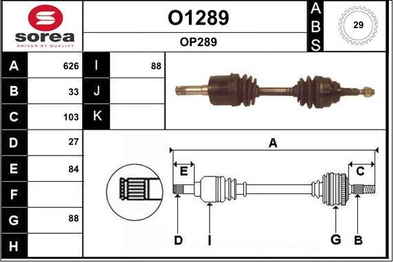 SNRA O1289 - Приводной вал autosila-amz.com