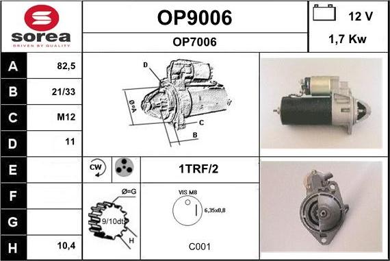 SNRA OP9006 - Стартер autosila-amz.com