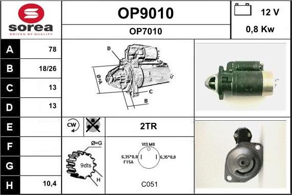 SNRA OP9010 - Стартер autosila-amz.com