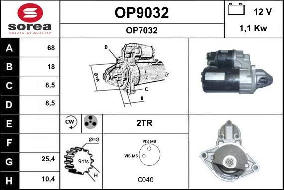 SNRA OP9032 - Стартер autosila-amz.com