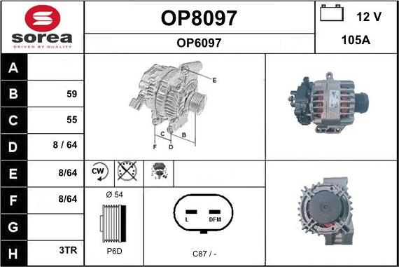 SNRA OP8097 - Генератор autosila-amz.com