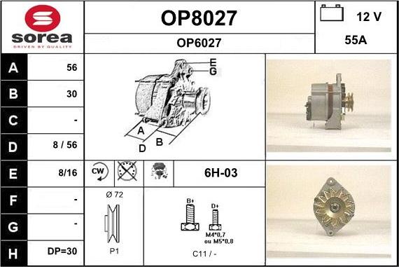 SNRA OP8027 - Генератор autosila-amz.com