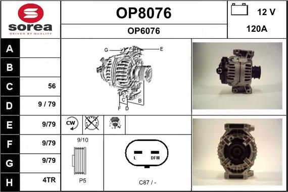 SNRA OP8076 - Генератор autosila-amz.com