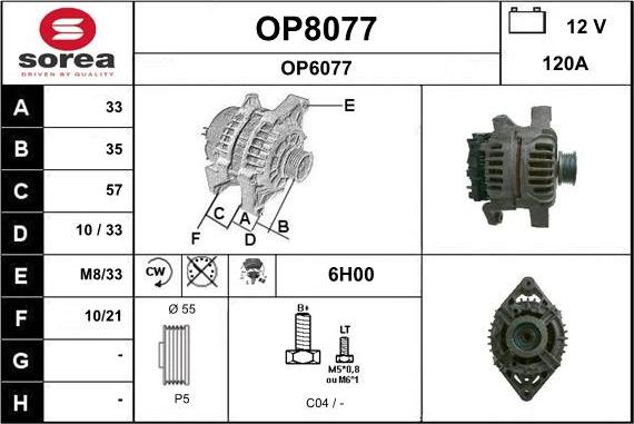 SNRA OP8077 - Генератор autosila-amz.com