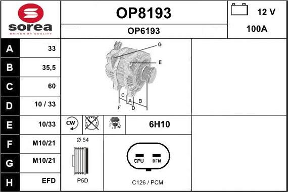 SNRA OP8193 - Генератор autosila-amz.com