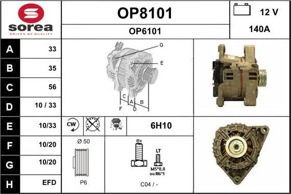 SNRA OP8101 - Генератор autosila-amz.com