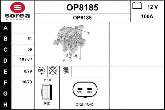 SNRA OP8185 - Генератор autosila-amz.com