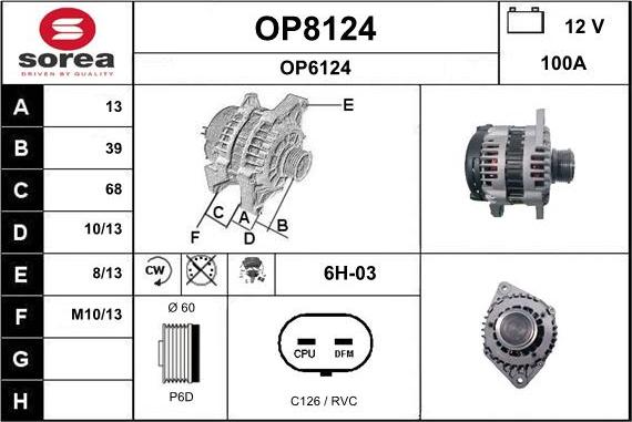 SNRA OP8124 - Генератор autosila-amz.com