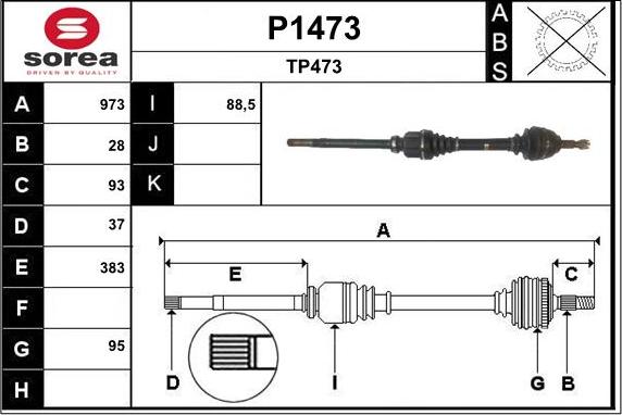 SNRA P1473 - Приводной вал autosila-amz.com