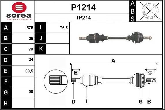 SNRA P1214 - Приводной вал autosila-amz.com